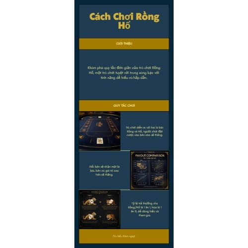 Sơ đồ luật chơi và bảng tỷ lệ trả thưởng Rồng Hổ